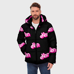 Куртка зимняя мужская Логотип Кен - патерн, цвет: 3D-светло-серый — фото 2