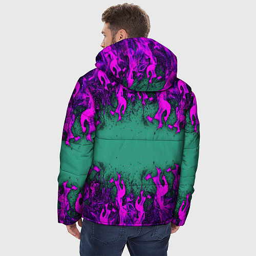 Мужская зимняя куртка Фиолетовое пламя / 3D-Черный – фото 4