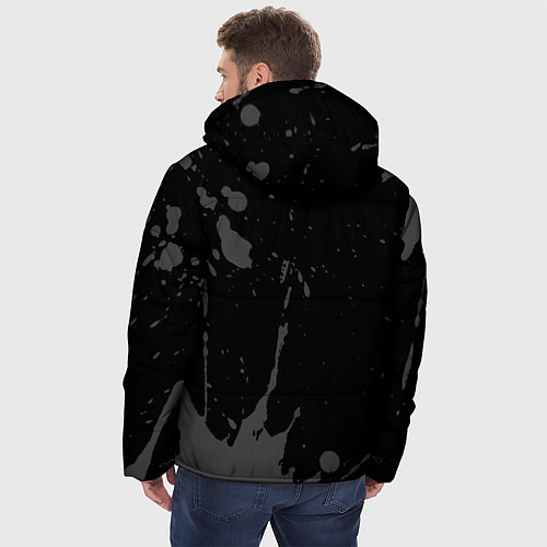 Мужская зимняя куртка Death Stranding glitch на темном фоне: по-вертикал / 3D-Черный – фото 4