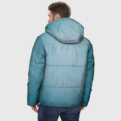 Мужская зимняя куртка Букет полевых цветов на ткани / 3D-Черный – фото 4