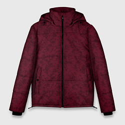 Куртка зимняя мужская Текстура тёмно-красный, цвет: 3D-черный