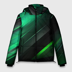 Мужская зимняя куртка Black green abstract