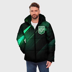 Куртка зимняя мужская Герб РФ зеленый черный фон, цвет: 3D-черный — фото 2
