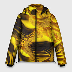 Куртка зимняя мужская Желтая объемная текстура, цвет: 3D-черный