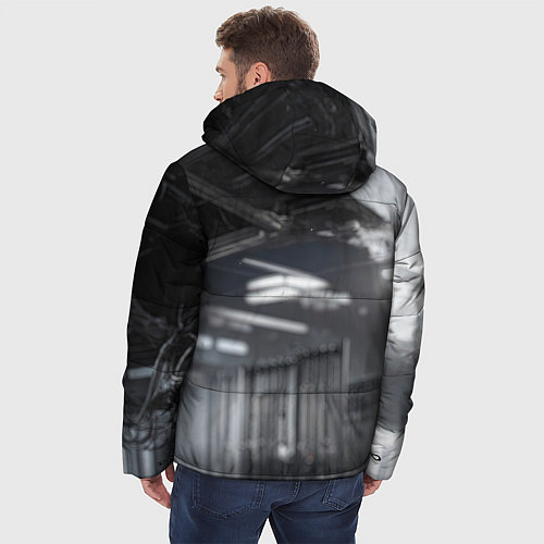 Мужская зимняя куртка Ксеноморф киборг / 3D-Красный – фото 4