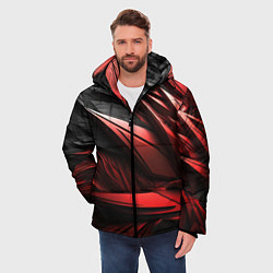 Куртка зимняя мужская Объемные красные элементы, цвет: 3D-черный — фото 2