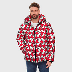 Куртка зимняя мужская Ретро звёзды красные, цвет: 3D-красный — фото 2