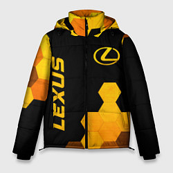 Куртка зимняя мужская Lexus - gold gradient: надпись, символ, цвет: 3D-черный