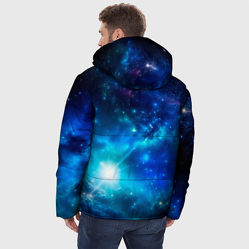 Мужская зимняя куртка Звёздный космос чёрно-синий / 3D-Черный – фото 4