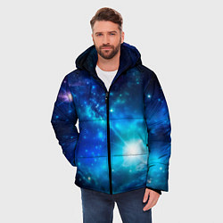 Куртка зимняя мужская Звёздный космос чёрно-синий, цвет: 3D-черный — фото 2