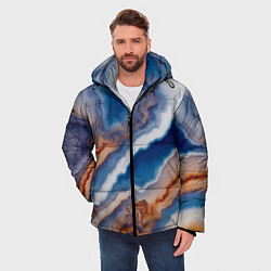 Куртка зимняя мужская Волнистая разноцветная яшма, цвет: 3D-светло-серый — фото 2
