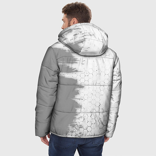 Мужская зимняя куртка Rust glitch на светлом фоне: по-вертикали / 3D-Черный – фото 4