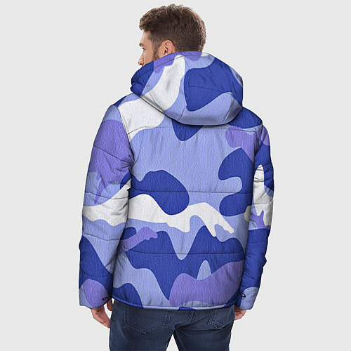 Мужская зимняя куртка Камуфляжный узор голубой / 3D-Черный – фото 4