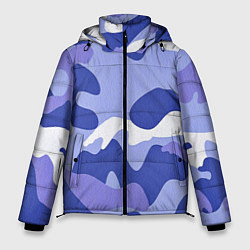 Куртка зимняя мужская Камуфляжный узор голубой, цвет: 3D-черный