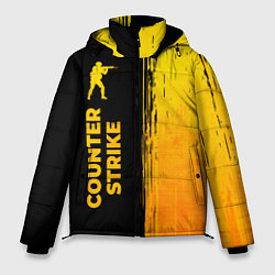 Куртка зимняя мужская Counter Strike - gold gradient: по-вертикали, цвет: 3D-черный