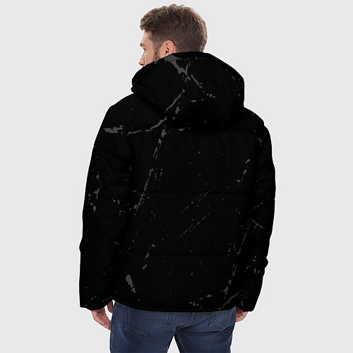 Мужская зимняя куртка Manowar glitch на темном фоне: по-вертикали / 3D-Черный – фото 4