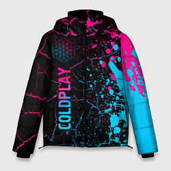 Куртка зимняя мужская Coldplay - neon gradient: по-вертикали, цвет: 3D-черный