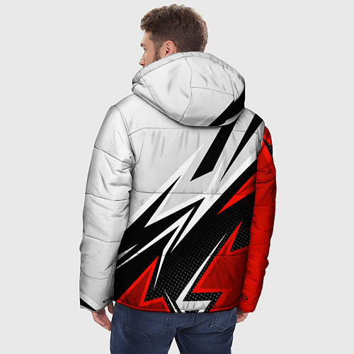 Мужская зимняя куртка Ducati - белый и красный / 3D-Черный – фото 4