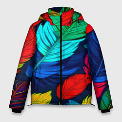 Куртка зимняя мужская Яркие перья, цвет: 3D-красный