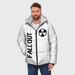 Куртка зимняя мужская Fallout glitch на светлом фоне: надпись, символ, цвет: 3D-черный — фото 2