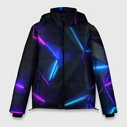 Куртка зимняя мужская Синий и фиолетовый неон, цвет: 3D-черный