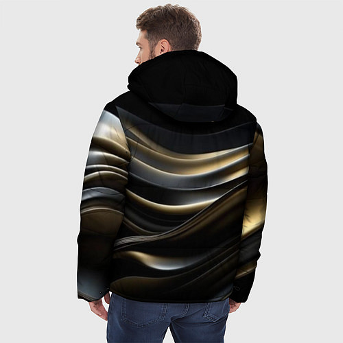 Мужская зимняя куртка Чёрно-золотой градиент / 3D-Черный – фото 4