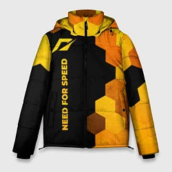 Куртка зимняя мужская Need for Speed - gold gradient: по-вертикали, цвет: 3D-черный