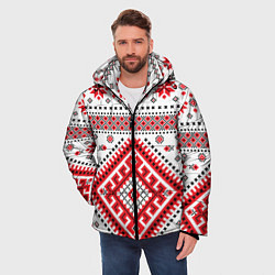 Куртка зимняя мужская Удмуртская роспись, цвет: 3D-черный — фото 2