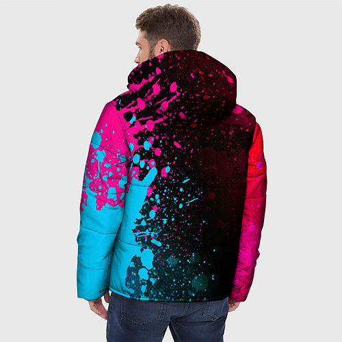 Мужская зимняя куртка Behemoth - neon gradient: по-вертикали / 3D-Черный – фото 4