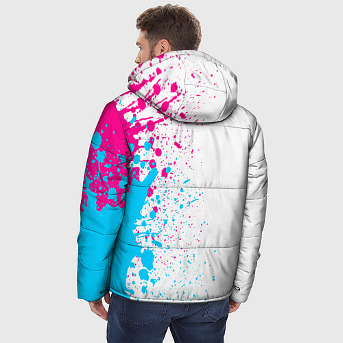 Мужская зимняя куртка Thousand Foot Krutch neon gradient style: по-верти / 3D-Черный – фото 4
