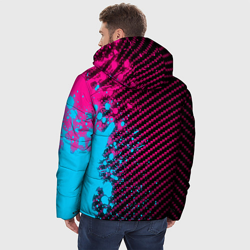 Мужская зимняя куртка Daewoo - neon gradient: по-вертикали / 3D-Черный – фото 4