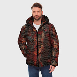 Куртка зимняя мужская Кожа змея, цвет: 3D-черный — фото 2