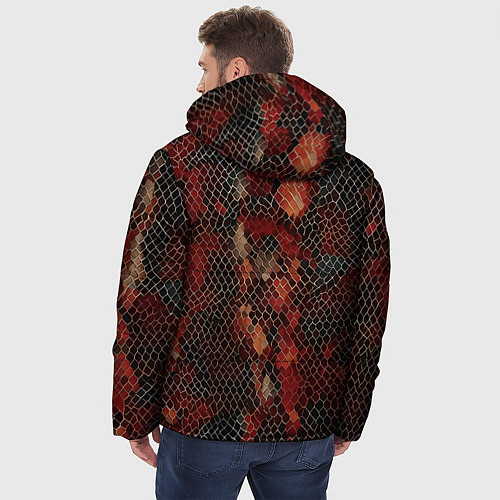Мужская зимняя куртка Кожа змея / 3D-Красный – фото 4
