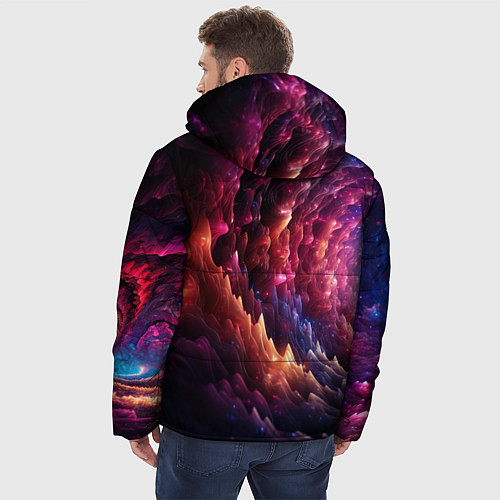 Мужская зимняя куртка Звездная космическая спираль / 3D-Черный – фото 4