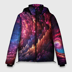 Куртка зимняя мужская Звездная космическая спираль, цвет: 3D-черный
