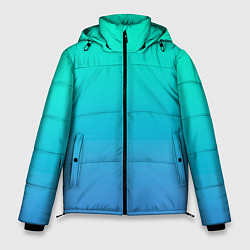 Куртка зимняя мужская Градиент сине-зелёный светлый, цвет: 3D-черный