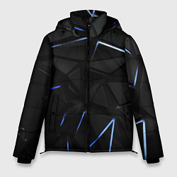 Куртка зимняя мужская Black texture neon line, цвет: 3D-черный