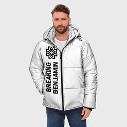 Куртка зимняя мужская Breaking Benjamin glitch на светлом фоне: по-верти, цвет: 3D-черный — фото 2