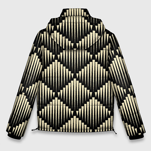 Мужская зимняя куртка Большие золотые выпуклые ромбы / 3D-Светло-серый – фото 2