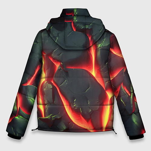Мужская зимняя куртка Красные плиты с лавой / 3D-Красный – фото 2