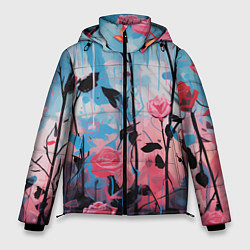 Куртка зимняя мужская Цветочная аура, цвет: 3D-черный