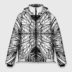 Куртка зимняя мужская Абстрактный узор сова, цвет: 3D-черный