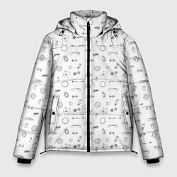 Куртка зимняя мужская Спортивные аксессуары паттерн, цвет: 3D-светло-серый