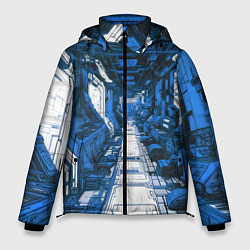 Куртка зимняя мужская Синяя комната киберпанк, цвет: 3D-красный