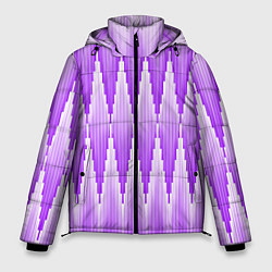 Куртка зимняя мужская Узкие сиреневые ромбы, цвет: 3D-светло-серый