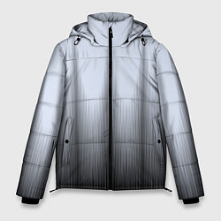 Куртка зимняя мужская Черный полосатый градиент, цвет: 3D-светло-серый