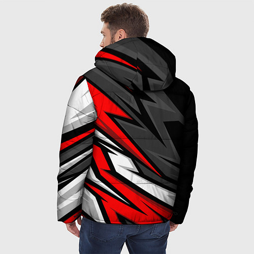 Мужская зимняя куртка Митсубиси - красный спортивный / 3D-Черный – фото 4