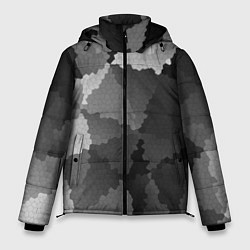 Куртка зимняя мужская Мозаичный узор в серых оттенках, цвет: 3D-черный