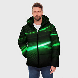Куртка зимняя мужская Зеленый неоновый свет, цвет: 3D-светло-серый — фото 2
