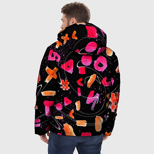 Мужская зимняя куртка Яркие маркеры / 3D-Черный – фото 4